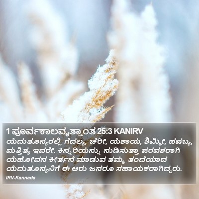 1 ಪೂರ್ವಕಾಲವೃತ್ತಾಂತ 25:3 KANIRV Bible Verse Image