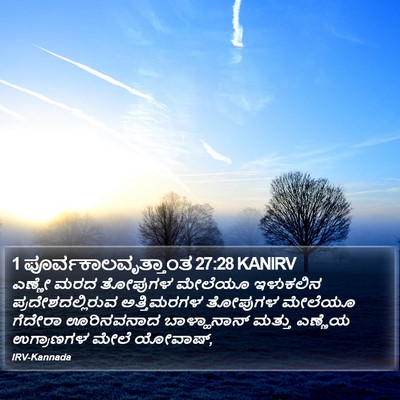1 ಪೂರ್ವಕಾಲವೃತ್ತಾಂತ 27:28 KANIRV Bible Verse Image