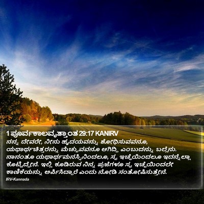 1 ಪೂರ್ವಕಾಲವೃತ್ತಾಂತ 29:17 KANIRV Bible Verse Image