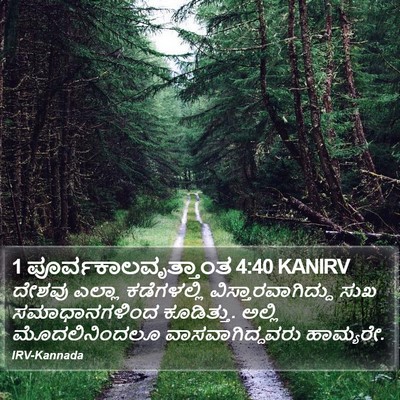 1 ಪೂರ್ವಕಾಲವೃತ್ತಾಂತ 4:40 KANIRV Bible Verse Image