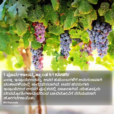 1 ಪೂರ್ವಕಾಲವೃತ್ತಾಂತ 9:1 KANIRV Bible Verse Image