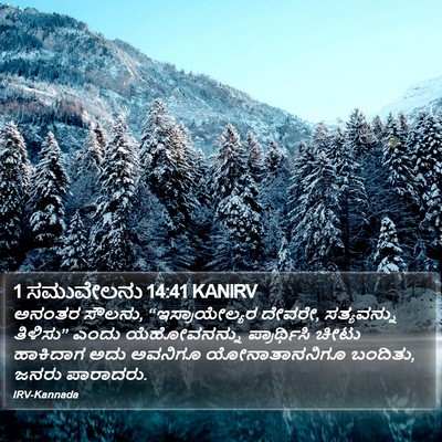 1 ಸಮುವೇಲನು 14:41 KANIRV Bible Verse Image