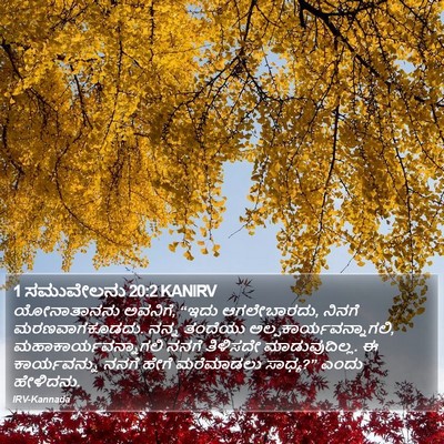 1 ಸಮುವೇಲನು 20:2 KANIRV Bible Verse Image
