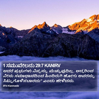 1 ಸಮುವೇಲನು 29:7 KANIRV Bible Verse Image