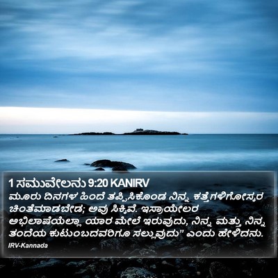 1 ಸಮುವೇಲನು 9:20 KANIRV Bible Verse Image