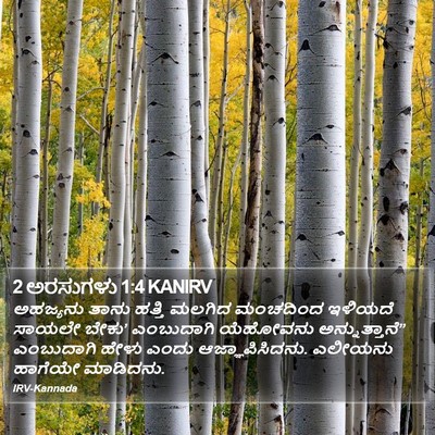 2 ಅರಸುಗಳು 1:4 KANIRV Bible Verse Image