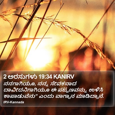 2 ಅರಸುಗಳು 19:34 KANIRV Bible Verse Image