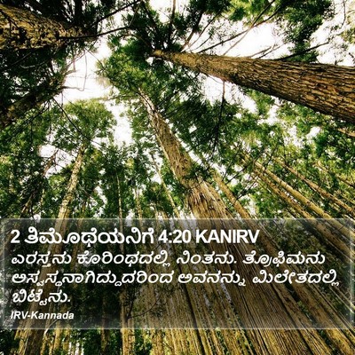 2 ತಿಮೊಥೆಯನಿಗೆ 4:20 KANIRV Bible Verse Image