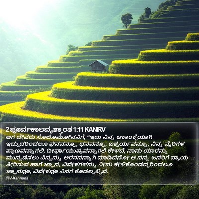 2 ಪೂರ್ವಕಾಲವೃತ್ತಾಂತ 1:11 KANIRV Bible Verse Image