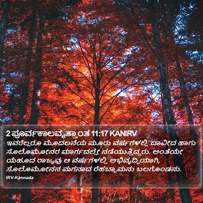 2 ಪೂರ್ವಕಾಲವೃತ್ತಾಂತ 11:17 KANIRV Bible Verse Image