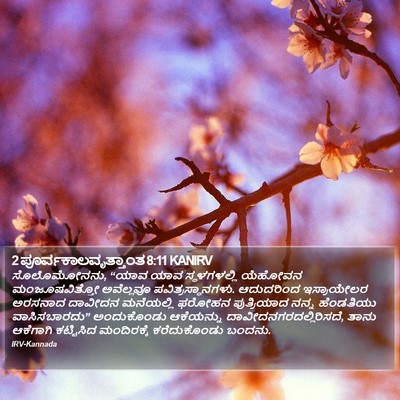 2 ಪೂರ್ವಕಾಲವೃತ್ತಾಂತ 8:11 KANIRV Bible Verse Image