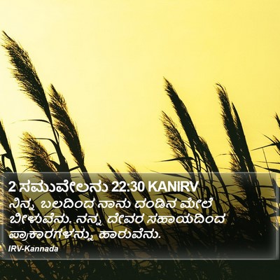 2 ಸಮುವೇಲನು 22:30 KANIRV Bible Verse Image