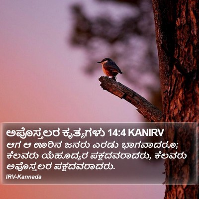 ಅಪೊಸ್ತಲರ ಕೃತ್ಯಗಳು 14:4 KANIRV Bible Verse Image