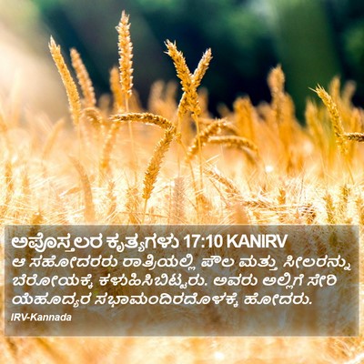 ಅಪೊಸ್ತಲರ ಕೃತ್ಯಗಳು 17:10 KANIRV Bible Verse Image