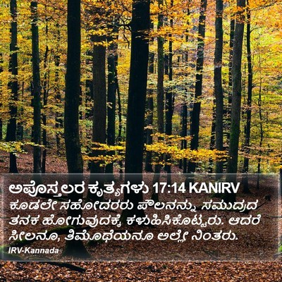 ಅಪೊಸ್ತಲರ ಕೃತ್ಯಗಳು 17:14 KANIRV Bible Verse Image