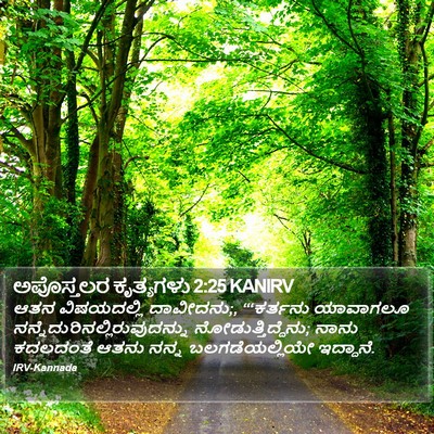 ಅಪೊಸ್ತಲರ ಕೃತ್ಯಗಳು 2:25 KANIRV Bible Verse Image