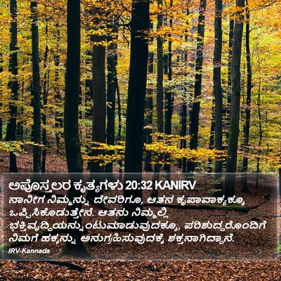 ಅಪೊಸ್ತಲರ ಕೃತ್ಯಗಳು 20:32 KANIRV Bible Verse Image