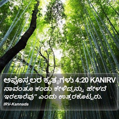 ಅಪೊಸ್ತಲರ ಕೃತ್ಯಗಳು 4:20 KANIRV Bible Verse Image