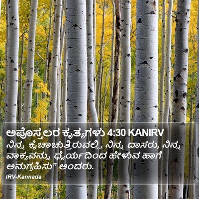 ಅಪೊಸ್ತಲರ ಕೃತ್ಯಗಳು 4:30 KANIRV Bible Verse Image