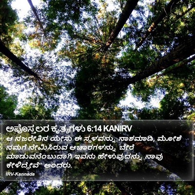 ಅಪೊಸ್ತಲರ ಕೃತ್ಯಗಳು 6:14 KANIRV Bible Verse Image