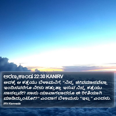 ಅರಣ್ಯಕಾಂಡ 22:30 KANIRV Bible Verse Image
