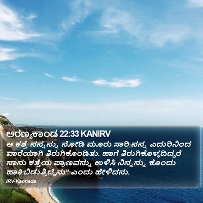ಅರಣ್ಯಕಾಂಡ 22:33 KANIRV Bible Verse Image