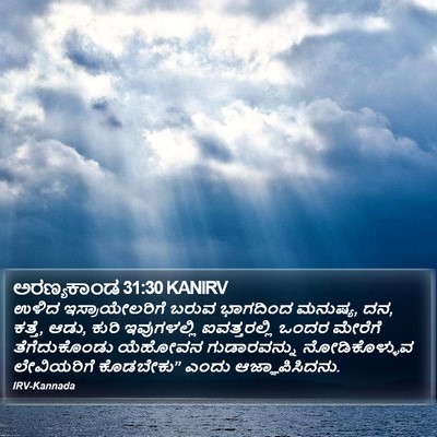 ಅರಣ್ಯಕಾಂಡ 31:30 KANIRV Bible Verse Image