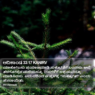 ಆದಿಕಾಂಡ 33:17 KANIRV Bible Verse Image