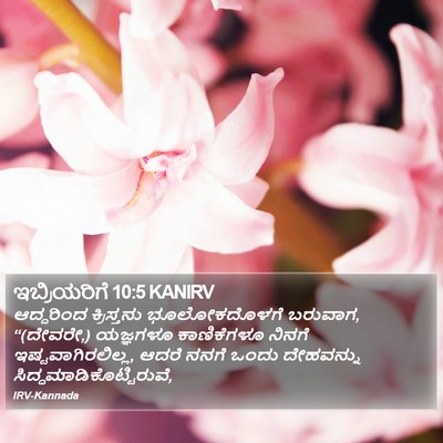 ಇಬ್ರಿಯರಿಗೆ 10:5 KANIRV Bible Verse Image