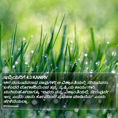ಇಬ್ರಿಯರಿಗೆ 4:3 KANIRV Bible Verse Image