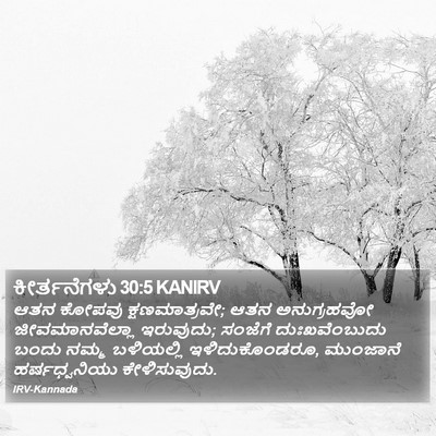 ಕೀರ್ತನೆಗಳು 30:5 KANIRV Bible Verse Image