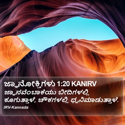 ಜ್ಞಾನೋಕ್ತಿಗಳು 1:20 KANIRV Bible Verse Image