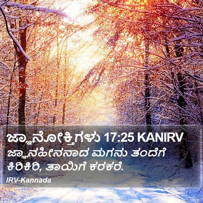 ಜ್ಞಾನೋಕ್ತಿಗಳು 17:25 KANIRV Bible Verse Image
