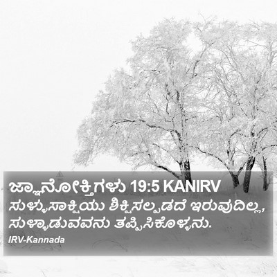 ಜ್ಞಾನೋಕ್ತಿಗಳು 19:5 KANIRV Bible Verse Image