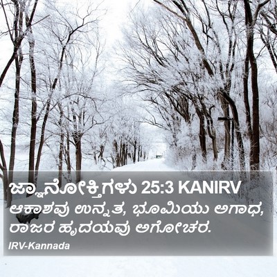 ಜ್ಞಾನೋಕ್ತಿಗಳು 25:3 KANIRV Bible Verse Image
