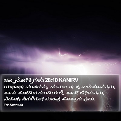 ಜ್ಞಾನೋಕ್ತಿಗಳು 28:10 KANIRV Bible Verse Image