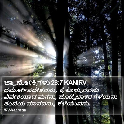 ಜ್ಞಾನೋಕ್ತಿಗಳು 28:7 KANIRV Bible Verse Image