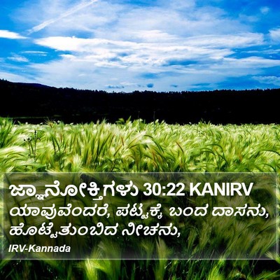 ಜ್ಞಾನೋಕ್ತಿಗಳು 30:22 KANIRV Bible Verse Image