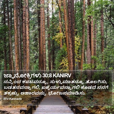 ಜ್ಞಾನೋಕ್ತಿಗಳು 30:8 KANIRV Bible Verse Image