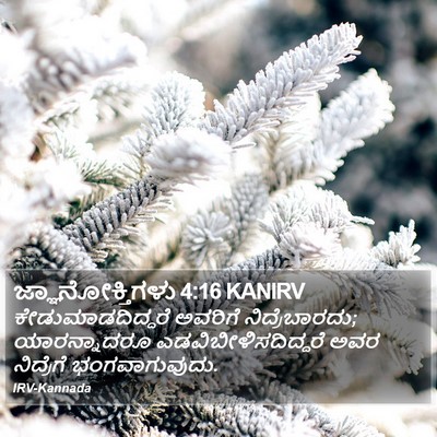 ಜ್ಞಾನೋಕ್ತಿಗಳು 4:16 KANIRV Bible Verse Image