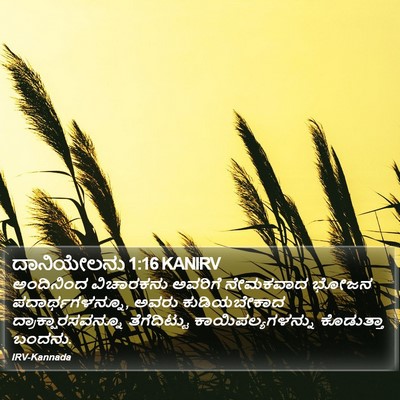 ದಾನಿಯೇಲನು 1:16 KANIRV Bible Verse Image