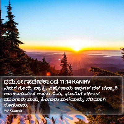 ಧರ್ಮೋಪದೇಶಕಾಂಡ 11:14 KANIRV Bible Verse Image