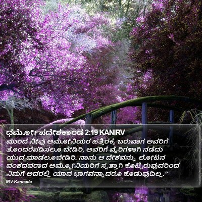 ಧರ್ಮೋಪದೇಶಕಾಂಡ 2:19 KANIRV Bible Verse Image
