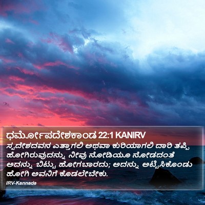 ಧರ್ಮೋಪದೇಶಕಾಂಡ 22:1 KANIRV Bible Verse Image