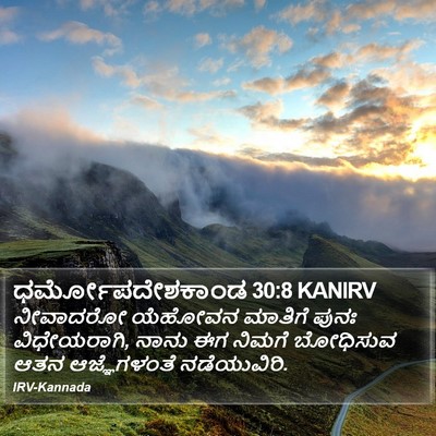 ಧರ್ಮೋಪದೇಶಕಾಂಡ 30:8 KANIRV Bible Verse Image