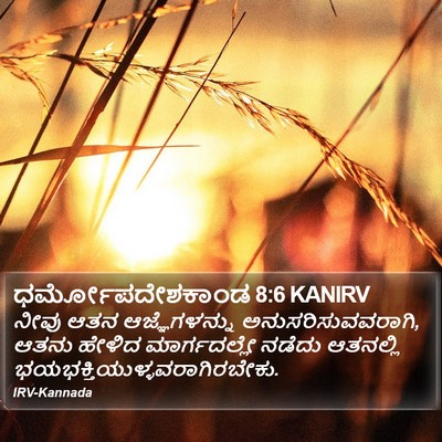 ಧರ್ಮೋಪದೇಶಕಾಂಡ 8:6 KANIRV Bible Verse Image