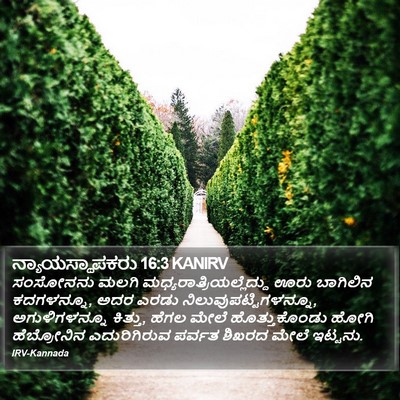 ನ್ಯಾಯಸ್ಥಾಪಕರು 16:3 KANIRV Bible Verse Image