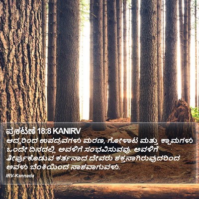 ಪ್ರಕಟಣೆ 18:8 KANIRV Bible Verse Image