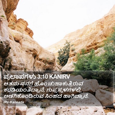 ಪ್ರಲಾಪಗಳು 3:10 KANIRV Bible Verse Image