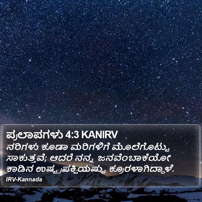 ಪ್ರಲಾಪಗಳು 4:3 KANIRV Bible Verse Image